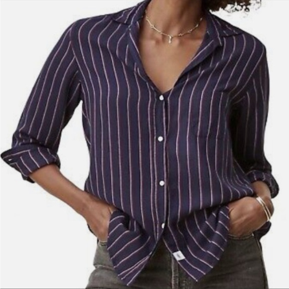 Grayson The Hero Navy Striped Button Down Shirt - image 5